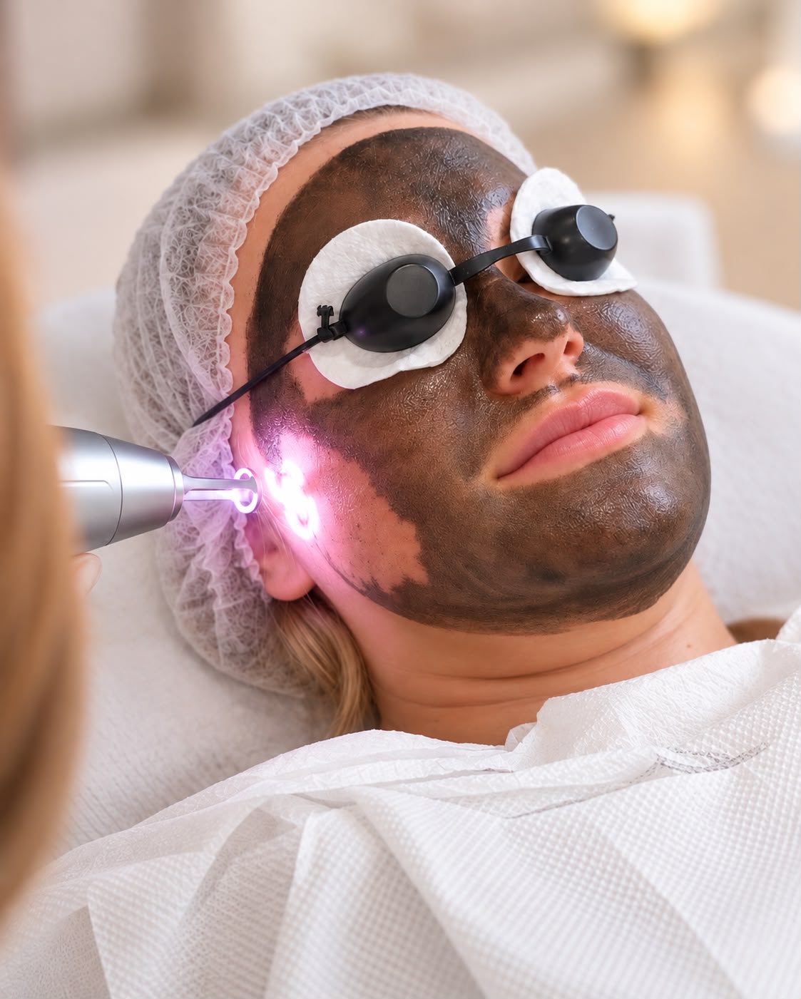 Laserowy peeling węglowy Black Doll w trakcie zabiegu